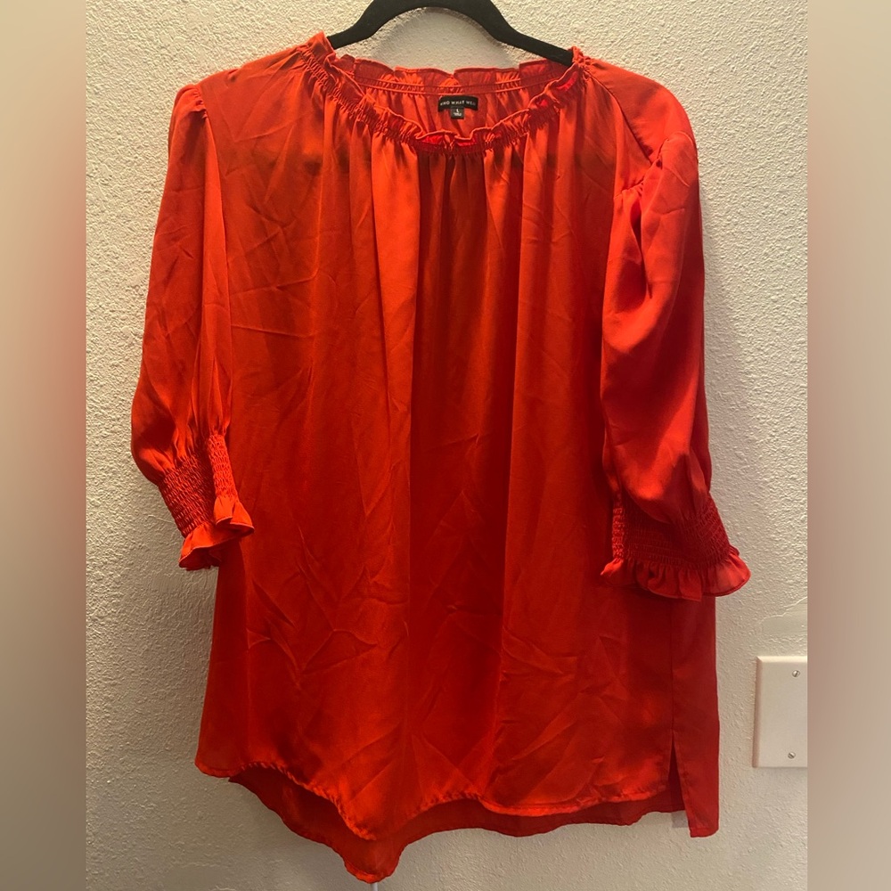 Who What‎ Wear Vibrant Red Blouse Size Large